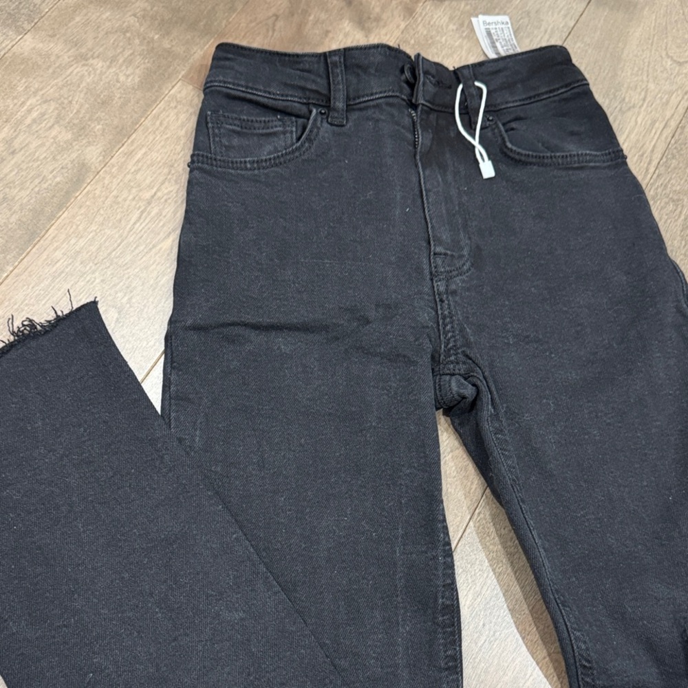 Bershka Women's Black Skinny Flare Jeans